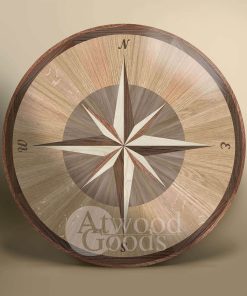 wood compass rose medallion