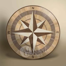 Wood floor compass rose "Gray bay"