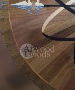 Bespoke hardwood floor inlay featuring nautical compass and astronomical design