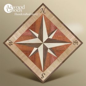 wood compass rose inlay